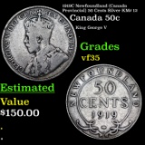 1919C Newfoundland (Canada Provincial) 50 Cents Silver KM# 12 Grades vf++