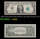 1993 $1 Green Seal Federal Reserve Note (San Francisco, CA) Grades Choice CU