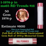 Shotgun Lincoln 1c roll, 1974-p 50 pcs Bank Wrapper.