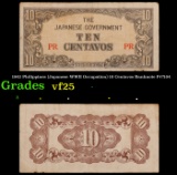 1942 Philippines (Japanese WWII Occupation) 10 Centavos Banknote P#?104 Grades vf+