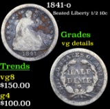 1841-o Seated Liberty Half Dime 1/2 10c Grades vg details