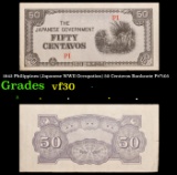 1942 Philippines (Japanese WWII Occupation) 50 Centavos Banknote P#?105 Grades vf++