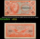 Military Payment Certificate (MPC) Series 641 50c Fr. M884 Grades vf++