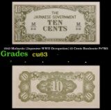 1942 Malaysia (Japanese WWII Occupation) 10 Cents Banknote P#?M3 Grades Select CU