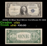 1935G $1 Blue Seal Silver Certificate Fr-1616 Grades vf+