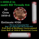 Shotgun Lincoln 1c roll, 1959-d 50 pcs Bank Wrapper.
