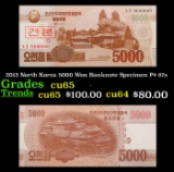2013 North Korea 5000 Won Banknote Specimen P# 67s Grades Gem CU