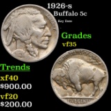 1926-s Buffalo Nickel 5c Grades vf++