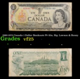 1969-1975 Canada 1 Dollar Banknote P# 85a, Sig. Lawson & Bouey Grades vf+