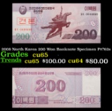 2008 North Korea 200 Won Banknote Specimen P#?62s Grades Gem CU