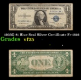 1935G $1 Blue Seal Silver Certificate Fr-1616 Grades vf+