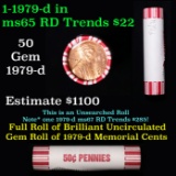Shotgun Lincoln 1c roll, 1979-d 50 pcs Brandt 50c Wrapper.