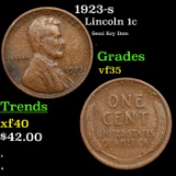 1923-s Lincoln Cent 1c Grades vf++