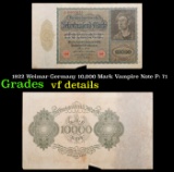 1922 Weimar Germany 10,000 Mark Vampire Note P: 71 Grades vf details