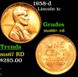1958-d Lincoln Cent 1c Grades GEM++ RD