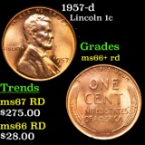 1957-d Lincoln Cent 1c Grades GEM++ RD
