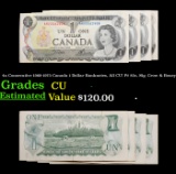 4x Consecutive 1969-1975 Canada 1 Dollar Banknotes, All CU! P# 85c, Sig. Crow & Bouey Grades CU