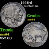 1938-d Buffalo Nickel 5c Grades Choice Unc