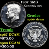 1967 SMS Kennedy Half Dollar 50c Grades sp66+ dcam