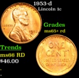 1953-d Lincoln Cent 1c Grades Gem+ Unc RD