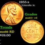 1955-s Lincoln Cent 1c Grades Gem+ Unc RD