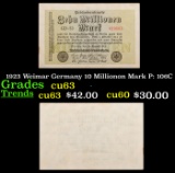 1923 Weimar Germany 10 Millionon Mark P: 106C Grades Select CU