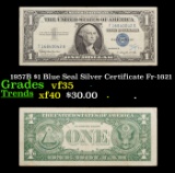1957B $1 Blue Seal Silver Certificate Fr-1621 Grades vf++