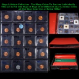 Page of 20 Different Date Lincoln 1 Cents Most Red and 1 Steel, Most Gem Unc or Better