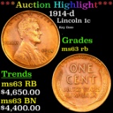 ***Auction Highlight*** 1914-d Lincoln Cent 1c Graded ms63 rb By SEGS (fc)