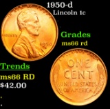 1950-d Lincoln Cent 1c Grades GEM+ Unc RD
