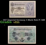 1917 Imperial Germany 5 Mark Note P: 56B Grades vf+