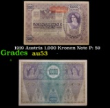 1919 Austria 1,000 Kronen Note P: 59 Grades Select AU
