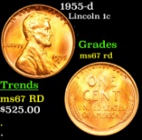 1955-d Lincoln Cent 1c Grades GEM++ Unc RD