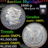 ***Auction Highlight*** 1896-p Morgan Dollar $1 Graded ms65+ DMPL By SEGS (fc)