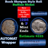 Buffalo Nickel Shotgun Roll in Old Bank Style 'Abbott Coin Counter AutoMat' Wrapper 1928 & p Mint En