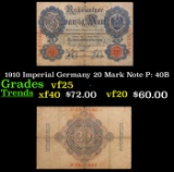 1910 Imperial Germany 20 Mark Note P: 40B Grades vf+