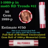 Shotgun Lincoln 1c roll, 1989-p 50 pcs Brandt 50c Wrapper.