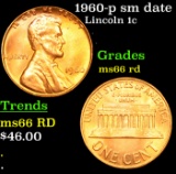 1960-p sm date Lincoln Cent 1c Grades GEM+ Unc RD