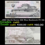 2007 North Korea 500 Won Banknote P# 44c Grades Gem CU