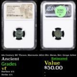 NGC 4th Century BC Thrace, Maroneia AE15 Ancient Obv. Horse, Rev. Grape Arbor Graded vf By NGC