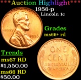 ***Auction Highlight*** 1956-p Lincoln Cent 1c Graded GEM++ RD By USCG (fc)