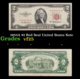 1953A $2 Red Seal United States Note Grades vf+