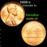 1968-s Lincoln Cent 1c Grades GEM+ Unc RD