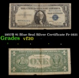 1957B $1 Blue Seal Silver Certificate Fr-1621 Grades vf, very fine