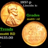 1957-p Lincoln Cent 1c Grades Gem+ Unc RD