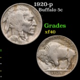 1920-p Buffalo Nickel 5c Grades xf