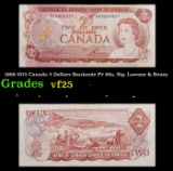 1969-1975 Canada 2 Dollars Banknote P# 86a, Sig. Lawson & Bouey Grades vf+