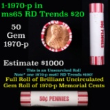 Shotgun Lincoln 1c roll, 1970-p 50 pcs Brandt 50c Wrapper.