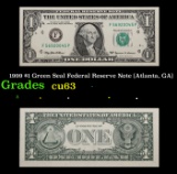 1999 $1 Green Seal Federal Reserve Note (Atlanta, GA) Grades Select CU