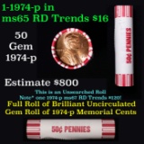 Shotgun Lincoln 1c roll, 1974-p 50 pcs Brandt 50c Wrapper.